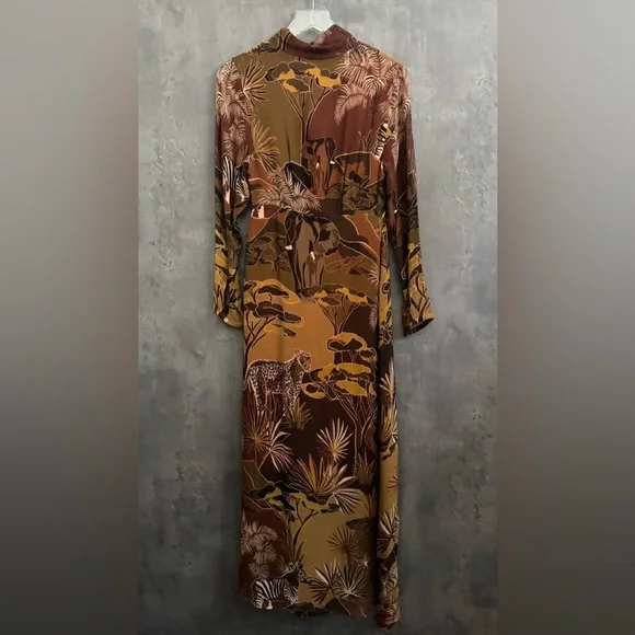Farm Rio Caramel Savana Dream Maxi Dress Small B1207 - www.sanvalentin.cl